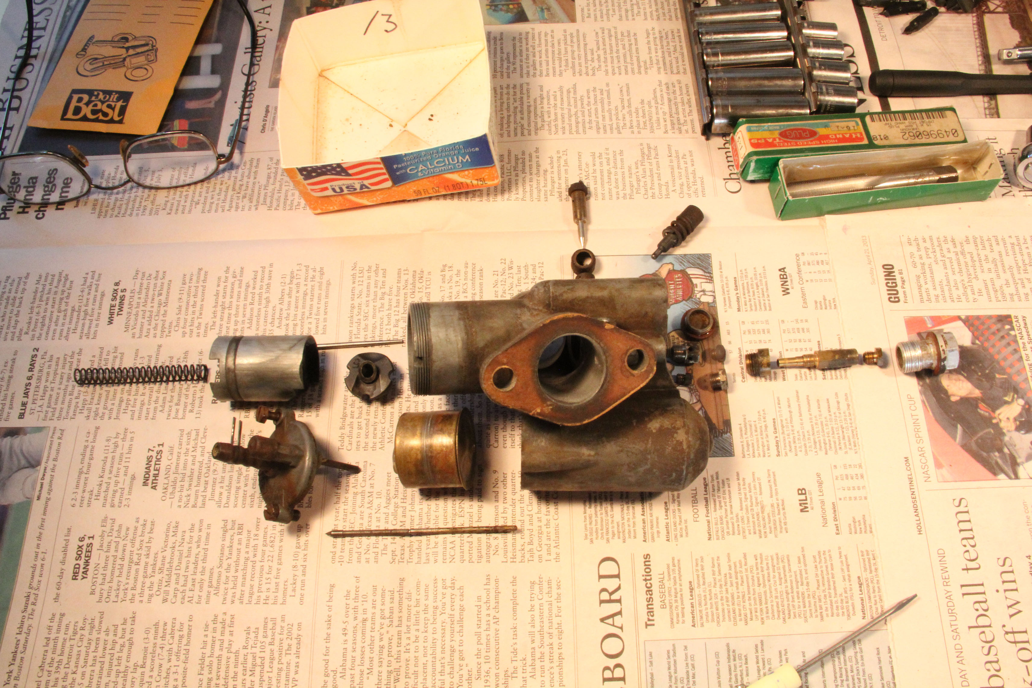 The Bing 1/25/3 spread out on the work bench.