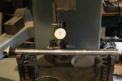 The Zundapp KS601 axle high spot after straightening.