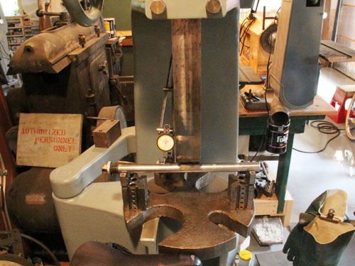 The Z�ndapp KS601 rear axle in the Atlas 15 ton press.