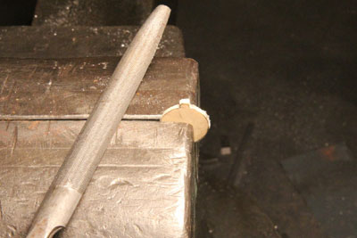 Shaping the Zundapp KS601 tail light insulator.