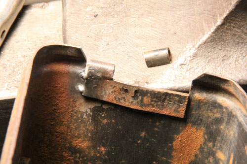 The Zundapp KS601 tool box hinge, exploded view.